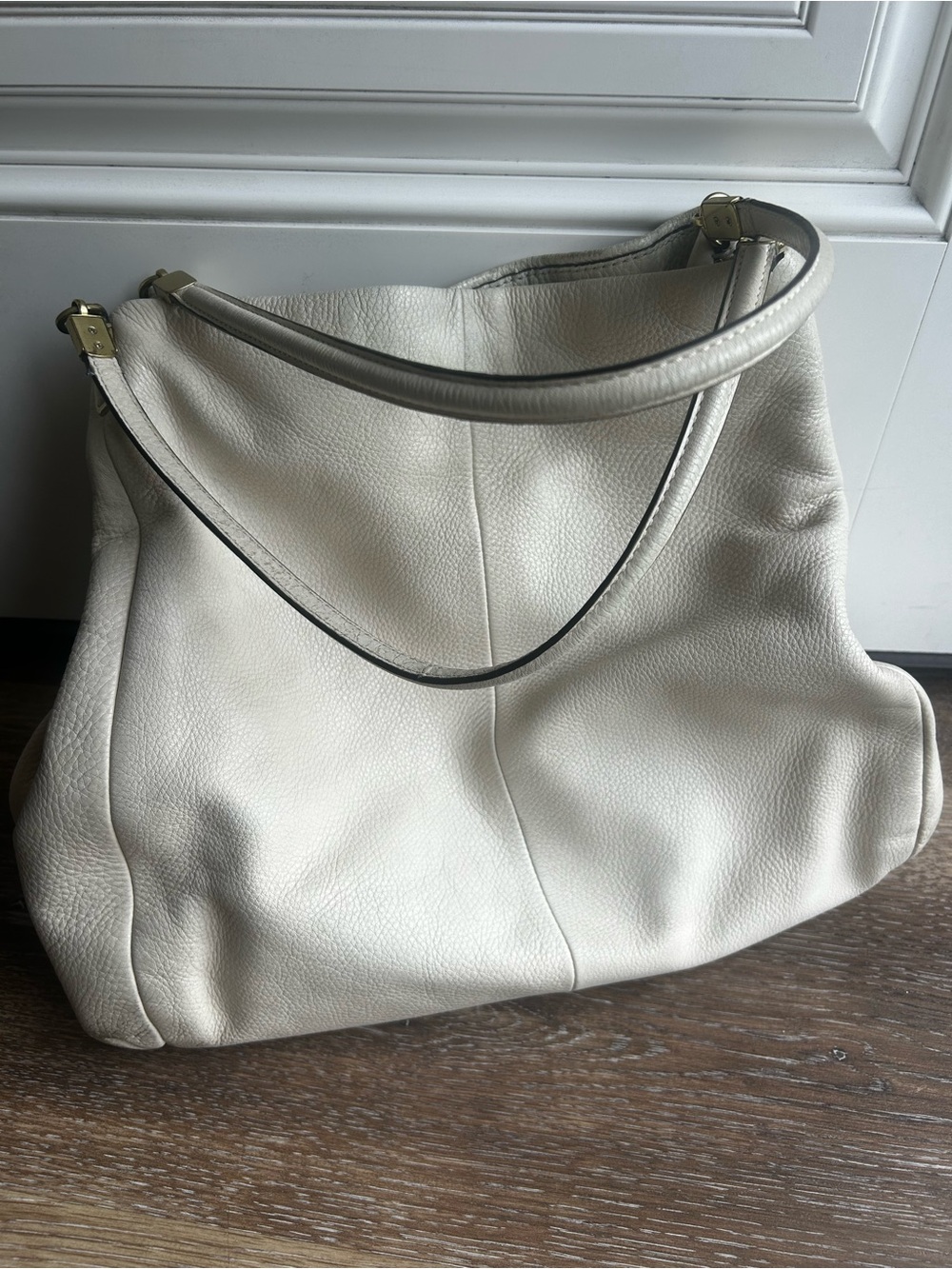 Coach Cream Pebbled Leather Hobo bag